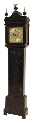 Lot 36 - An 18thC and later oak cased longcase clock,...