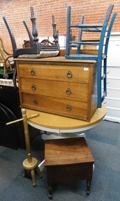 Lot 1059 - A group of furniture, comprising an oak chest...