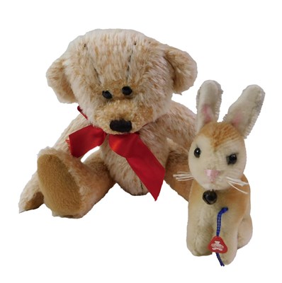 Lot 217 - A Clemens mohair rabbit, and another mohair...
