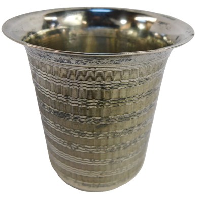 Lot 259 - A Continental white metal beaker, with lobed...