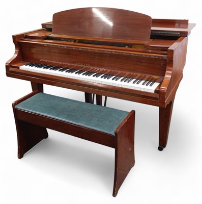 Lot 534 - A Challen London mahogany cased baby grand...
