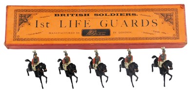 Lot 465 - A set of five W Britain painted lead soldiers,...