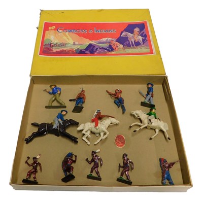 Lot 469 - A John Hill and Co painted lead Cowboys and...