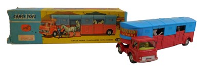 Lot 349 - A Corgi Toys diecast circus horse transporter...