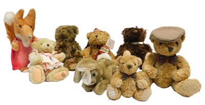Lot 523 - A group of soft toys, predominantly bears, to...