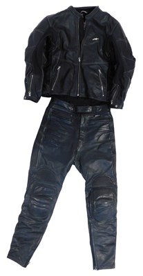 Lot 90 - An Alpine Stars black leather motorbike jacket,...