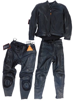 Lot 93 - An RST women's black leather motorcycle...