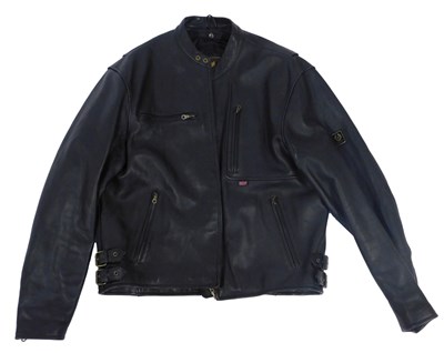 Lot 94 - A Belstaff black leather motorcycle...