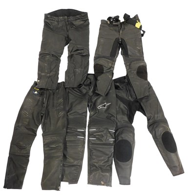 Lot 100D - A group of motorbike related leather...