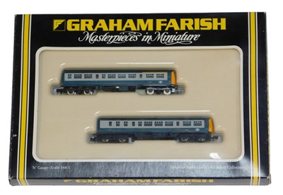 Lot 293 - A Graham Farish N gauge two car 57ft diesel...