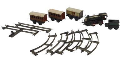 Lot 154 - A Carl Bubb clockwork tinplate train set,...