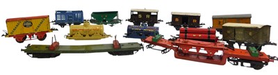 Lot 302 - O gauge rolling stock, including RS706 flat...