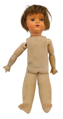 Lot 427 - A celluloid Schutz Marke doll, with brown hair...