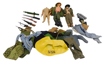 Lot 659 - Three Palitoy Action Man figures, one lacking...