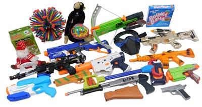Lot 669 - Various toys, to include a Super Soaker, Nerf...