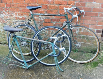 Lot 79 - A FJ Sanders time trial bike, in green trim,...
