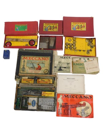 Lot 685 - Assorted Meccano, including assorted wheels,...