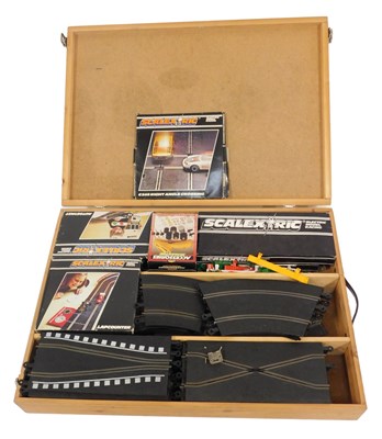 Lot 676 - A group of Scalextric, including a hump bridge,...