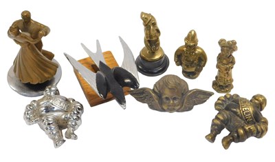Lot 44 - Various car mascots, including a brass...