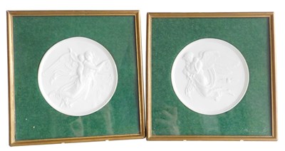 Lot 21 - A pair of Bing & Grondahl bisque circular...