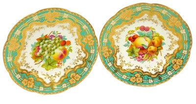 Lot 38 - A pair of mid 19thC Ridgway porcelain plates,...