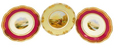 Lot 41 - A mid 19thC Davenport porcelain plate, painted...