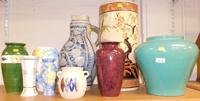 Lot 2118 - A collection of studio pottery, including a...