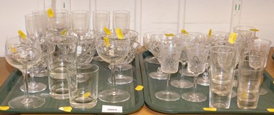 Lot 2085 - Assorted glassware, including champagne...