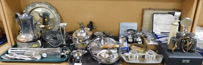 Lot 2055 - A quantity of silver plate, including teapots,...