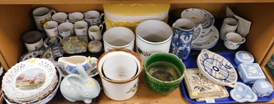 Lot 2056 - A group of assorted decorative flowerpots, a...