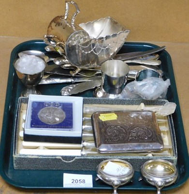 Lot 2058 - A group of silver plate, including serving...