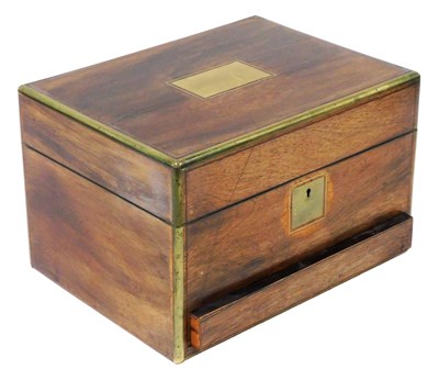 Lot 9 - A Victorian rosewood and brass bound work and...