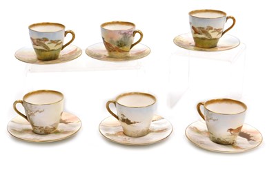 Lot 65 - Six Royal Doulton porcelain cups and saucers,...