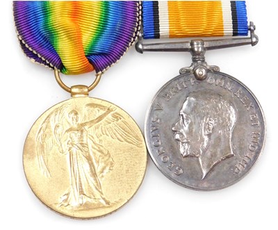 Lot 75 - A WWI medal pair, comprising 1914-18 War Medal...