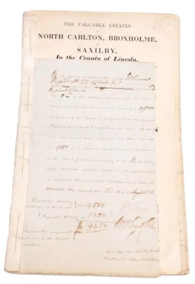 Lot 96 - An 1838 Lincolnshire estates auction catalogue,...