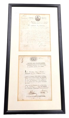 Lot 105 - Two documents from The French...