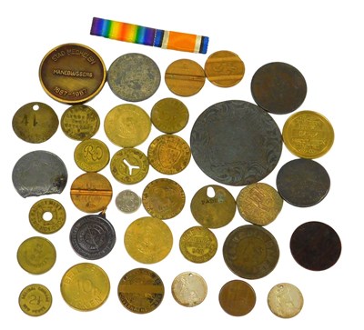 Lot 150 - A small collection of coins and tokens,...
