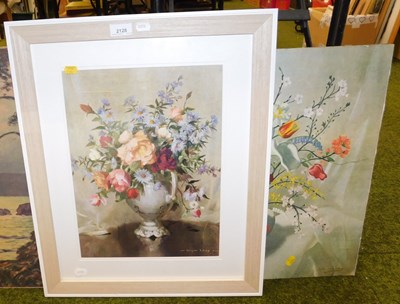 Lot 2128 - A pair of still life prints, one framed,...