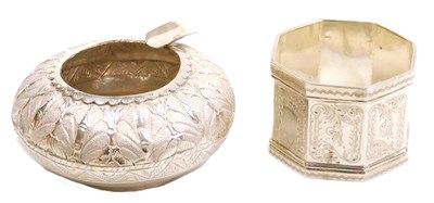 Lot 117 - A Victorian silver napkin ring, with engraved...
