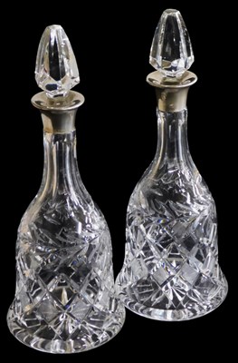 Lot 164 - A pair of cut glass bell shaped decanters, and...
