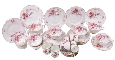 Lot 173 - A Tuscan porcelain Fragrance pattern part tea...