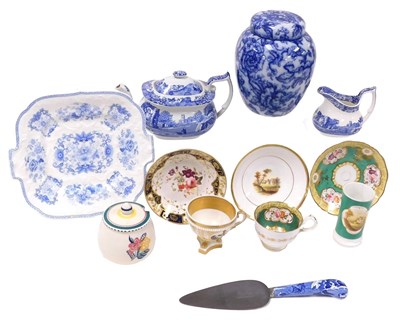 Lot 174 - A group of 19thC and later pottery and...