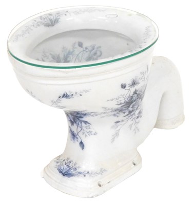 Lot 12 - A late 19thC pottery toilet, printed in blue...