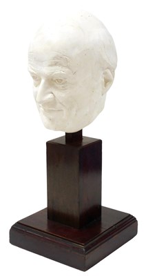 Lot 13 - A plaster bust of Sir James Goldsmith, raised...