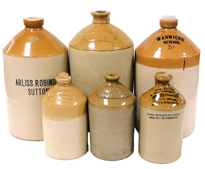 Lot 190 - Six 19thC and later stoneware bottles and...