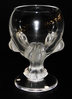 Lot 157 - A Lalique cut and frosted glass Bagheera vase,...