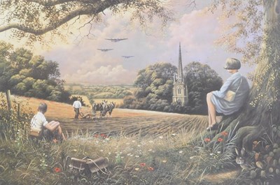 Lot 344 - David Waller. Flight over Furrows, signed...