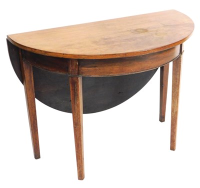 Lot 529 - A George III mahogany demi lune drop leaf...