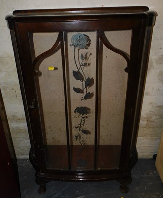 Lot 1002 - A mahogany glazed display cabinet, with rose...