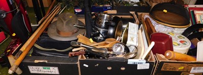 Lot 2156 - A quantity of kitchenware, including pans,...